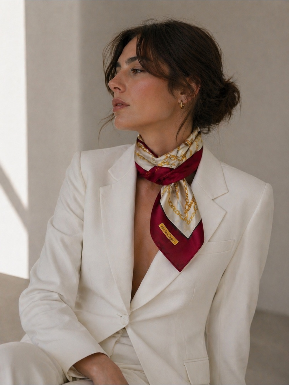 CARTIER Must de Cartier Monogram 100% Silk Scarf